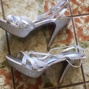 Silver High Heel Shoes